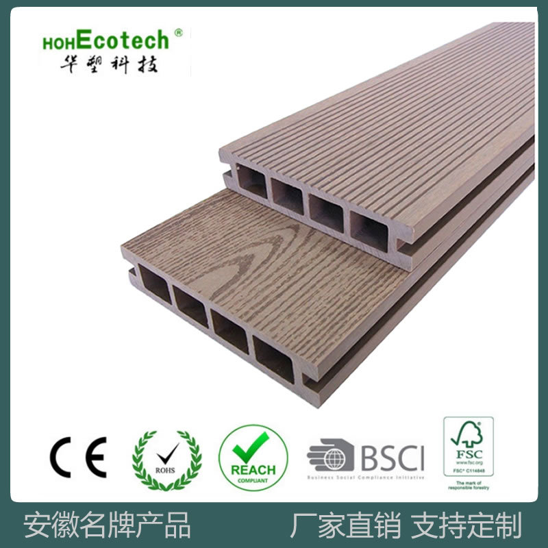 Fábrica de piso de plástico de madera al aire libre agujero redondo plástico piso de madera jardín patio ingeniería al aire libre decorativo Placa de agujero cuadrado anticorrosión