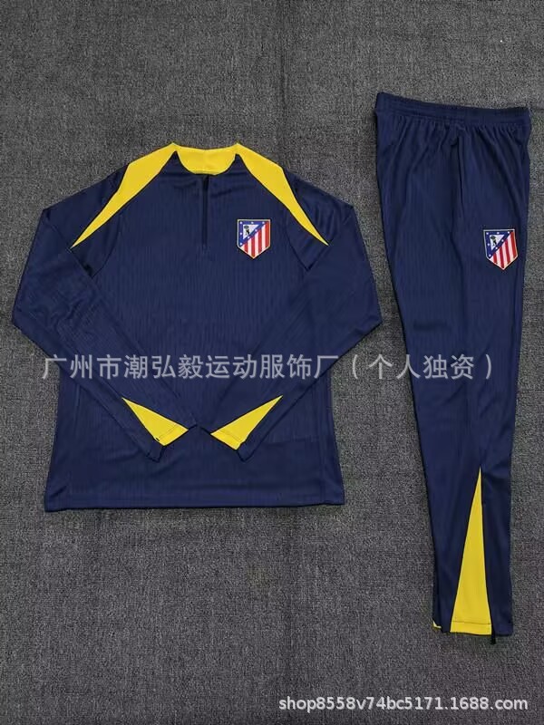 卸売サッカー長袖ハーフプルトレーニングスーツレアルマドリードバルセロナインテルミラノパリマイアミリバプールトレーニングスーツ|undefined