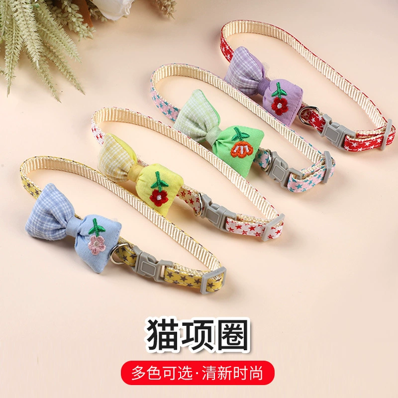 Ошейник кошка колокольчик воротник вышивка лук кошка кольцо милый воротник ожерелье ювелирные изделия любимчика