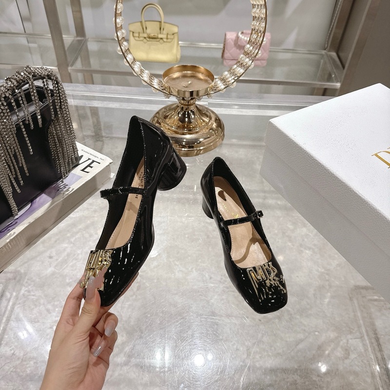 2025新款小牛皮时尚经典百搭踝扣带芭蕾鞋 真皮时尚高跟单鞋女夏|undefined
