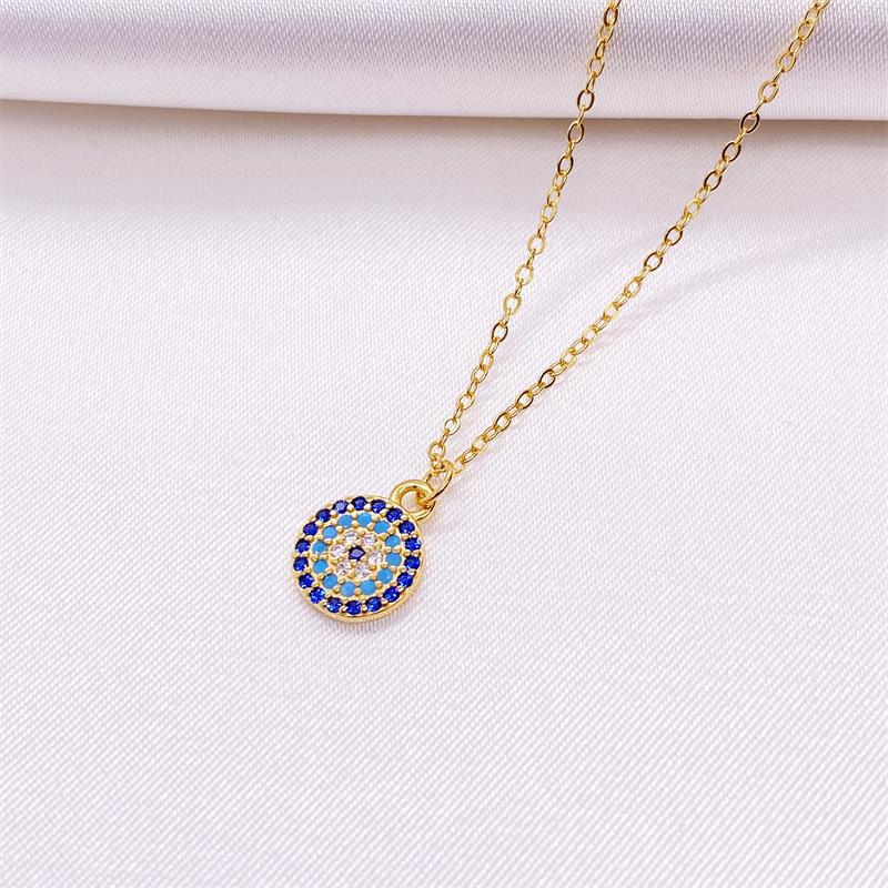 Simple Style Eye Sterling Silver Inlay Rhinestones Pendant Necklace display picture 3