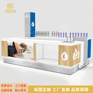 商场水壶水杯店铺货架烤漆展示柜净水器健康饮用水槽展柜中庭设计