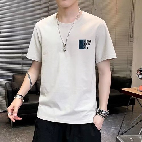 Summer Men's Short Sleeve T-Shirt Men's Clothing Loose-Fitting T-Shirt Summer Top Short T-Shirt Base Shirt for Men