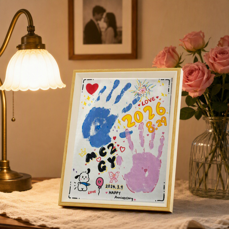 Couple's Handprint Photo Frame Commemorates DIY Handmade Palm Print 520 Tanabata Valentine's Day Gift for Best Friend Boyfriend Couple's Handprint Photo Frame Commemorates DIY Handmade Palm Print 520 Tanabata Valentine's Day Gift for Best Friend Boyfriend