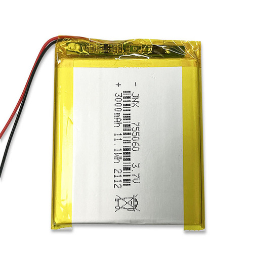 755060 polymer lithium battery 3.7V 3000mah heating suit small speaker emergency LED light battery