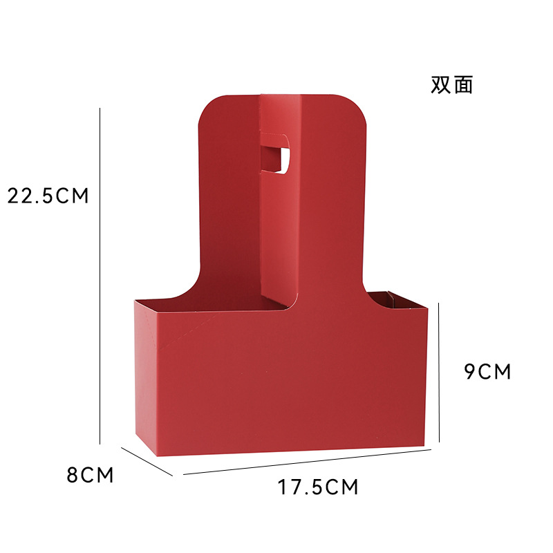 Caja de flores portátil de café Qisejin, papel kraft, bandeja para tazas, caja de regalo, caja de embalaje de ramo de flores