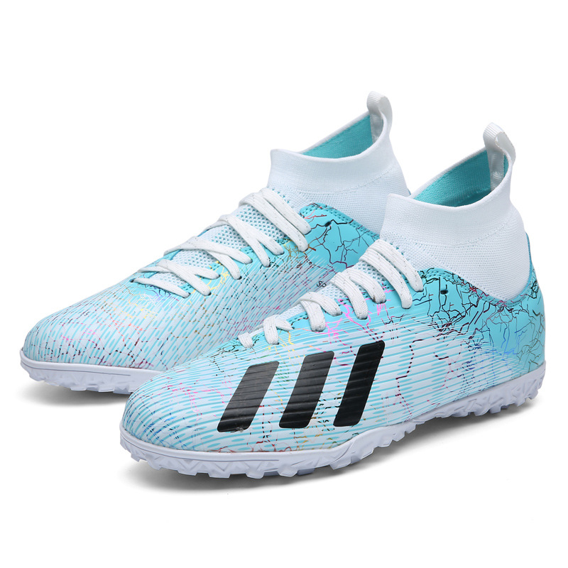 Fabricante más tamaño zapatos de fútbol de los hombres de alta superior artificial hierba rota uñas Pato Mandarín zapatos adolescentes estudiantes transpirable zapatos de entrenamiento