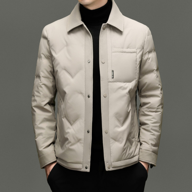Lapel down Jacket 90 White Duck down Men's Jacket 2025 Autumn and Winter New Lapel Shirt Jacket Casual and Warm