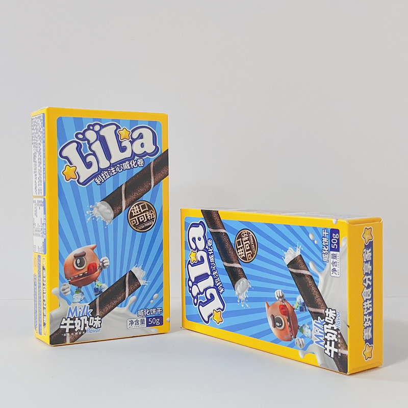 Lila's Concentrated Wafer Cookies Milk Flavor Filled Wafers Breakfast Snacks Baby Full Moon Birthday Gift Set