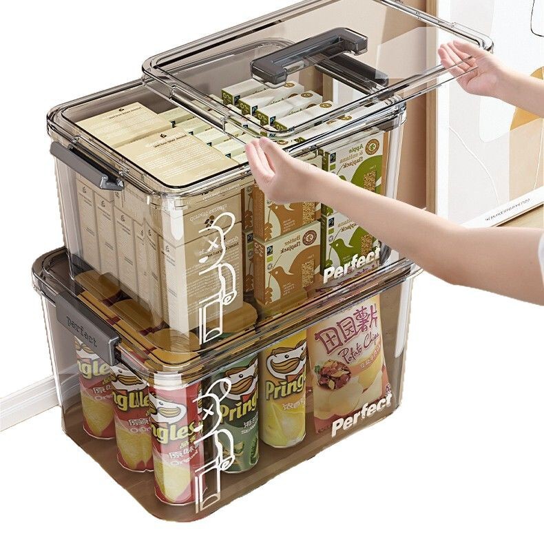 手持ち透明収納ボックス大容量衣類玩具本収納ボックス家庭用厚手プラスチック防湿ボックス|undefined