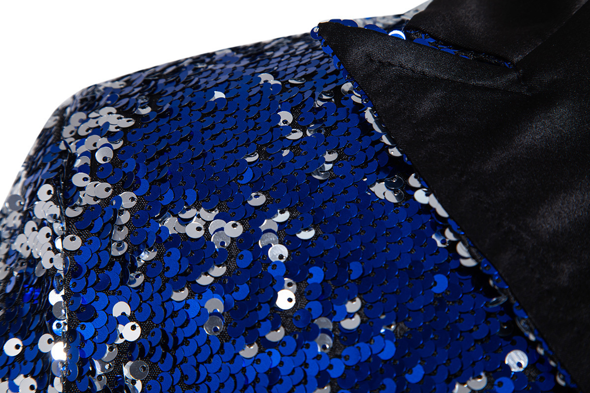 Men's Sequin Tuxedo Blazer Slim Fit Rhinestone Tailcoat For Stage_voghion.com