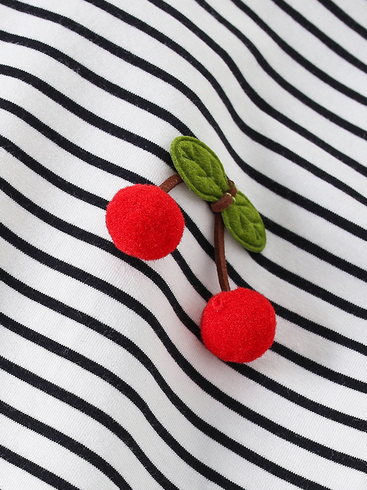 Ropa para niños 2025 verano nuevo estilo niña camiseta de manga corta rayas niños europeos y americanos dibujos animados lindos tops para niños