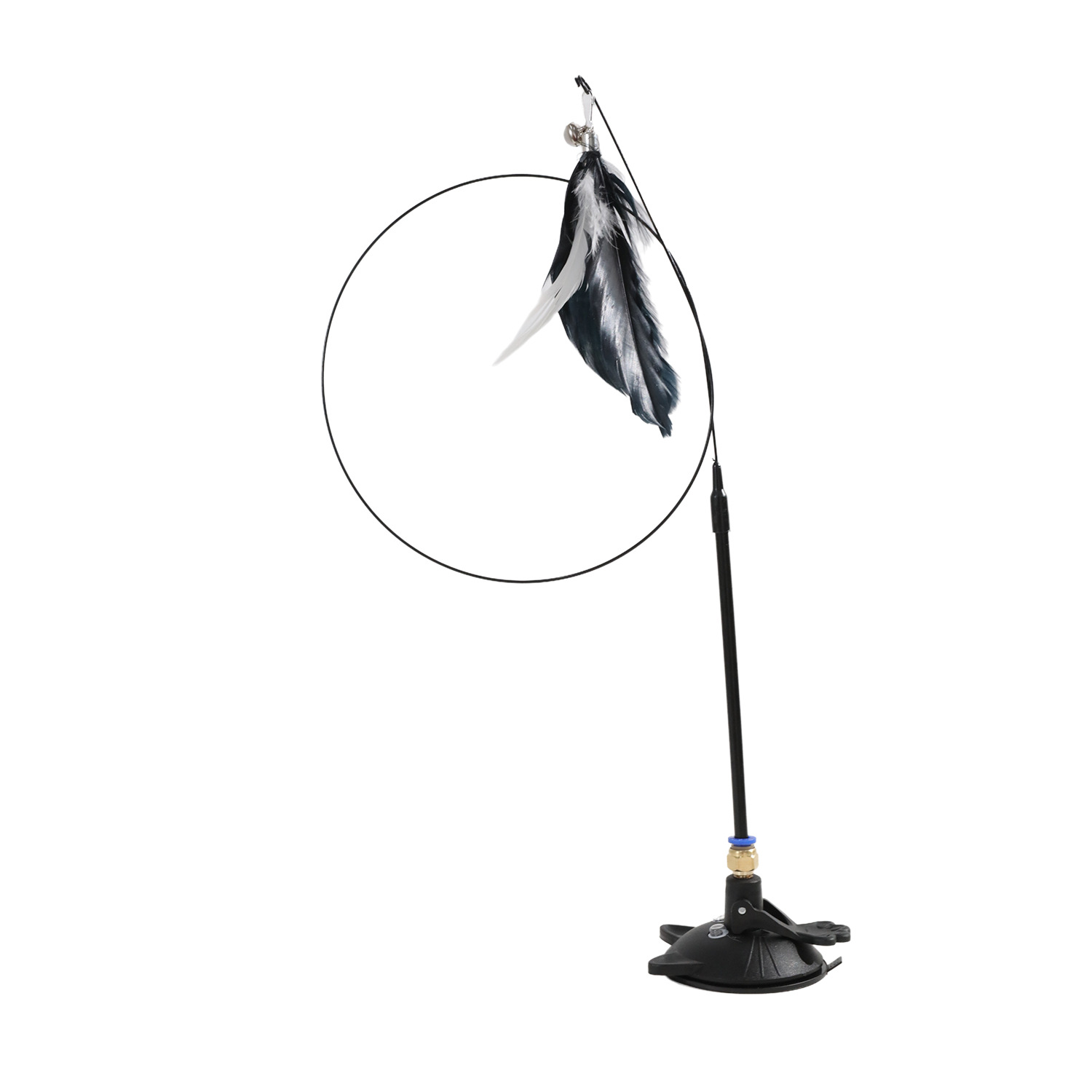 Juguete para gatos Macaron gatito potente ventosa divertida varilla larga puede sostener plumas de alambre de acero campana divertida varilla para gatos