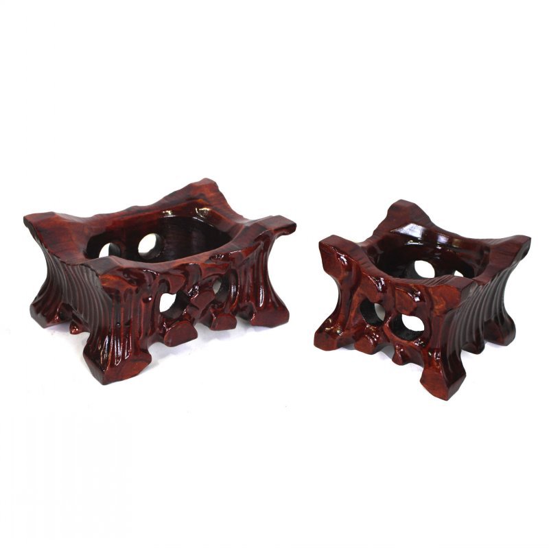 Taishan stone strange stone base without digging groove solid wood grooved pebbles Yellow River stone crystal ball groove ornament bracket