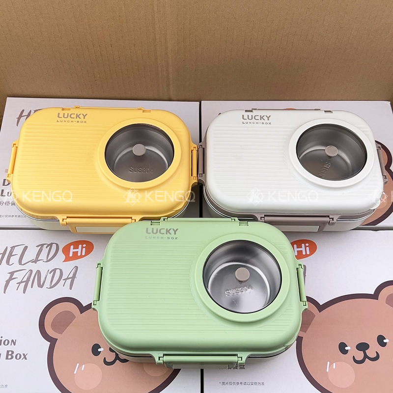 Fiambrera con aislamiento de acero inoxidable 304, bandeja especial para niños para trabajadores de oficina, lonchera para almuerzos