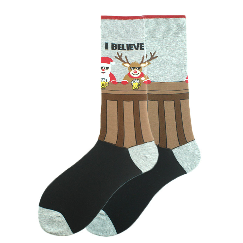 Unisex Christmas Santa Claus Cotton Crew Socks A Pair display picture 5