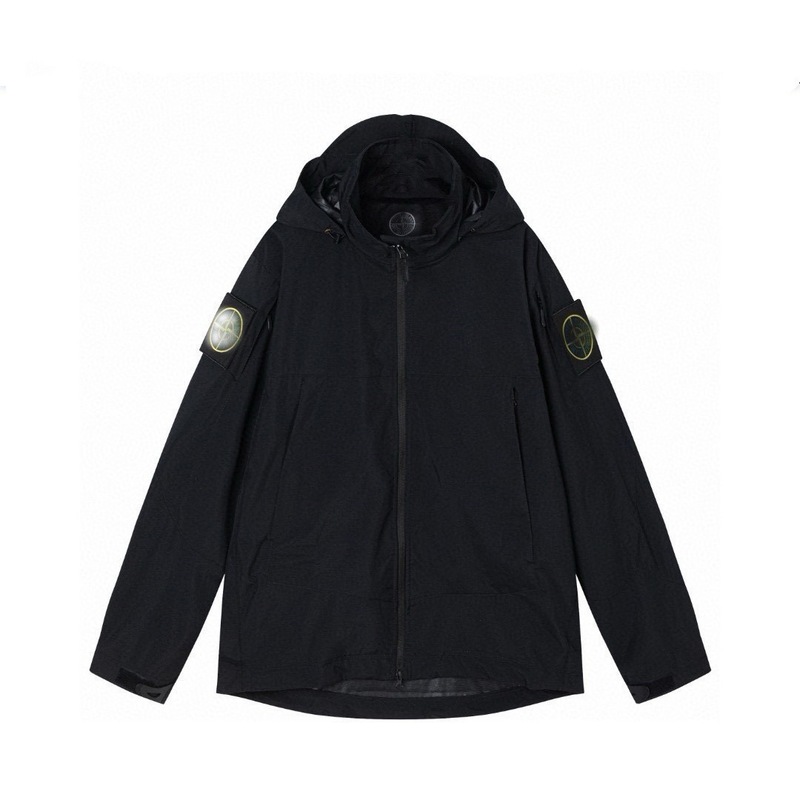 跨境stone island石头岛冲锋衣户外袖标徽章连帽夹克外套男女同款|undefined