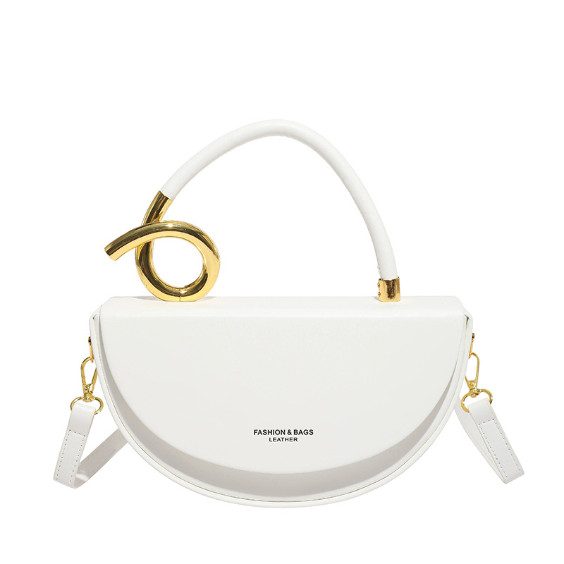 Comercio exterior transfronterizo retro diseño semicircular bolsa de silla de montar para mujeres 2025 nueva moda versátil bolsa de hombro portátil