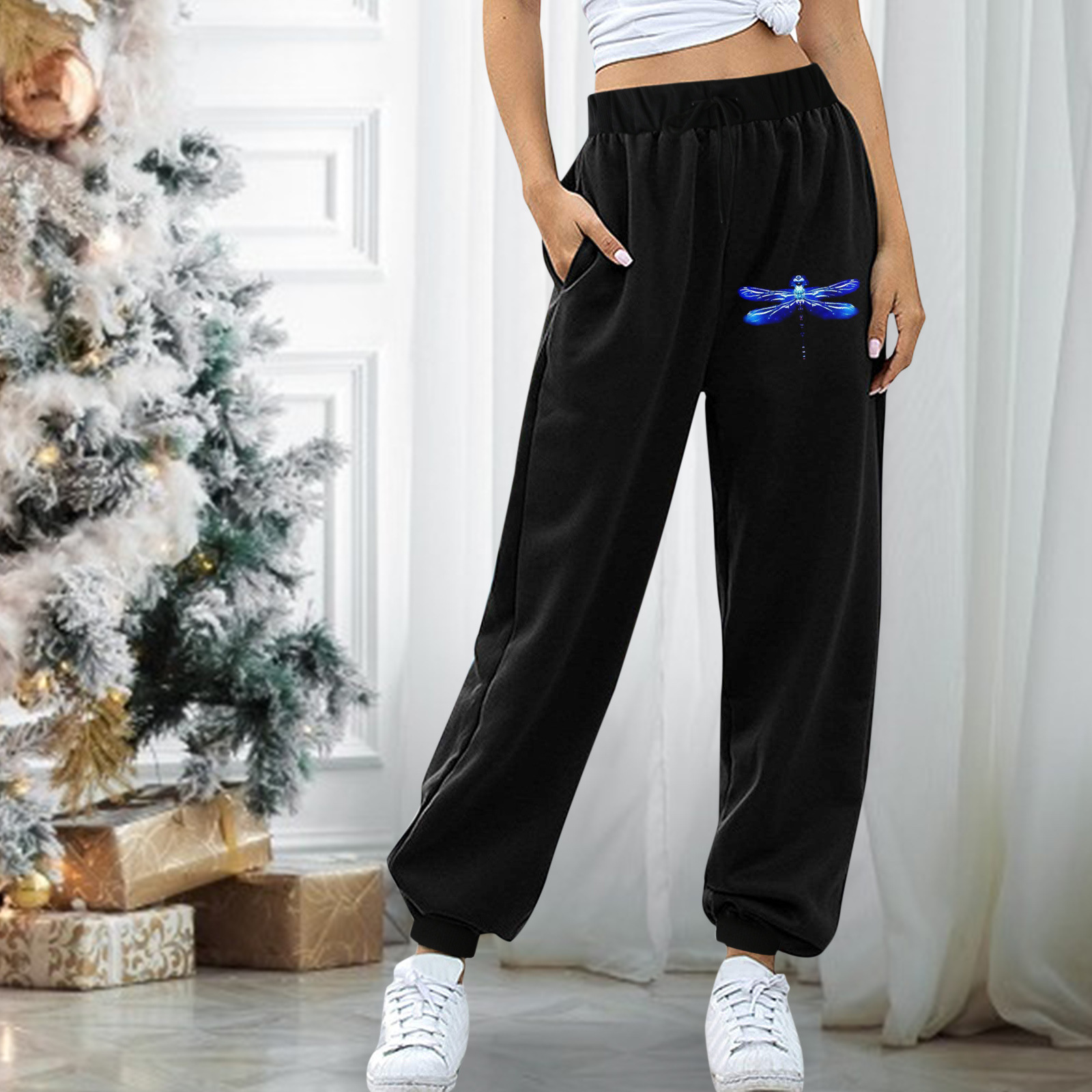 Europa y América, además de terciopelo engrosado pantalones de chándal 2023 transfronterizo de comercio exterior AliExpress Amazon deseo más tamaño sueltos pantalones de cintura alta image 4