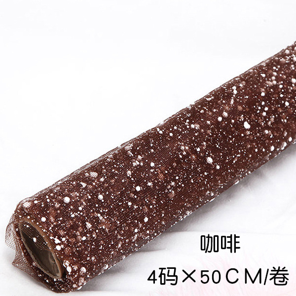 Fábrica en stock venta al por mayor DIY flor ramo floral material de embalaje copo de nieve espuma gasa malla longitud 4 yardas nieve punto gasa