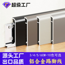 铝合金踢脚线6cm圆弧直边4公分地脚线加厚极简轻奢金属贴脚线工厂