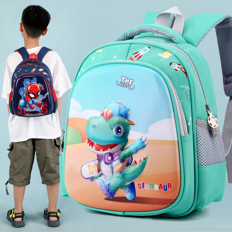 Mochila de dibujos animados lindo Spider-Man nueva moda 6 Kindergarten schoolbag Boy 3-4-5 años de edad los niños pequeños dinosaurio de clase media