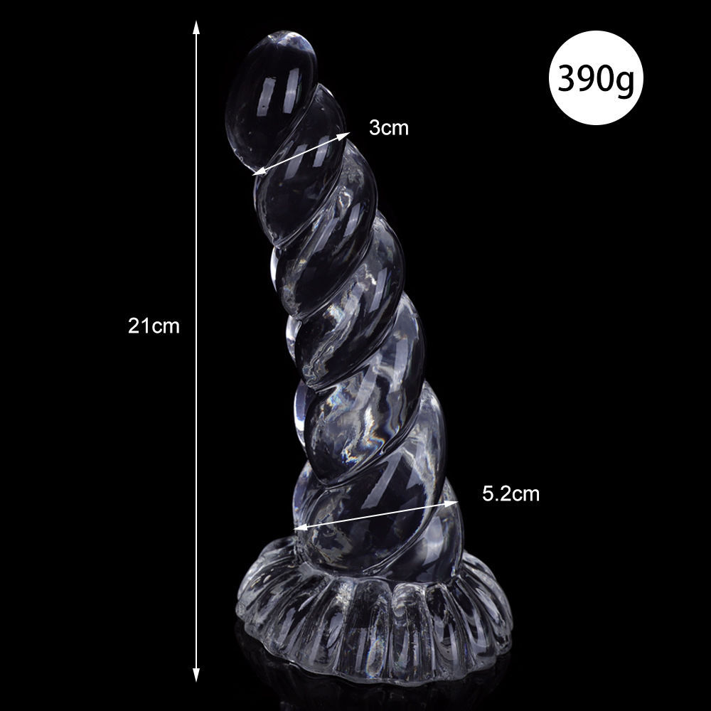 Twist Crystal Anal Plug, Transparent Oversized TPE Plug for Adults — detail image 2