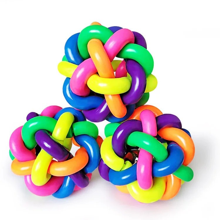 Fabricantes de juguetes para perros al por mayor, campana colorida, bolas vocales, bolas de juguetes para mascotas, bolas de juguetes para dientes molares limpias.