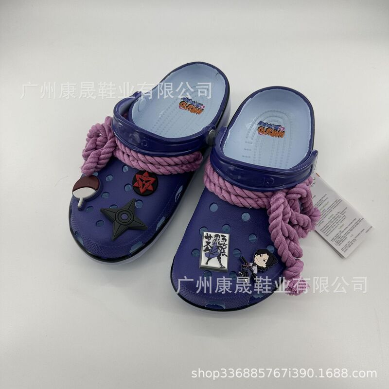 New Naruto Uchiha Sasaki Outdoor Non-Slip Clogs Simple Slip-On Slippers Comfortable Children's Sandals