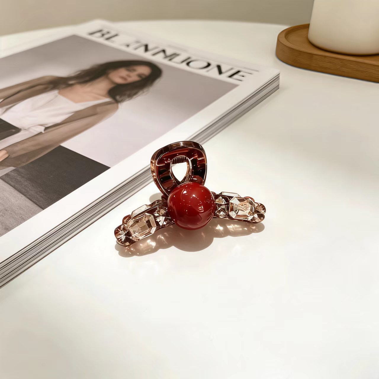 79#【레드】브로큰 다이아몬드 비즈【4.5cm】