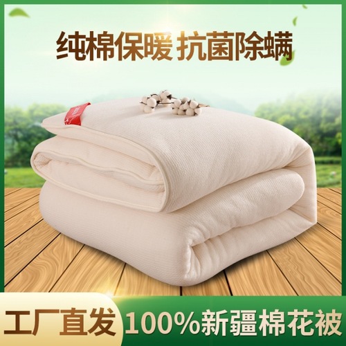 Xinjiang Long-staple Cotton Comforter, Thick Warm Winter Blanket for Student Dorms, Single or Double Size, Wholesale
