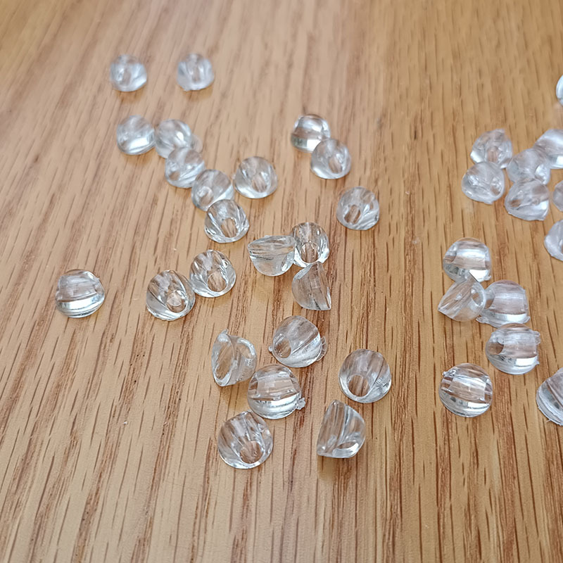 DIY饰品配件塑料透明皮筋扣材料固定扣半圆透明开槽扣头绳卡扣底