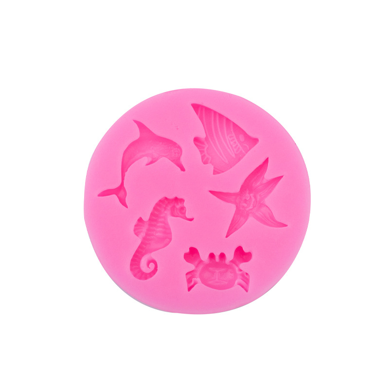 DIY océano mundo fondant molde de silicona líquida cerámica suave molde de jabón hecho a mano