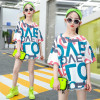 Children's T-shirt, jacket for leisure, with short sleeve, suitable for teen, oversize, western style