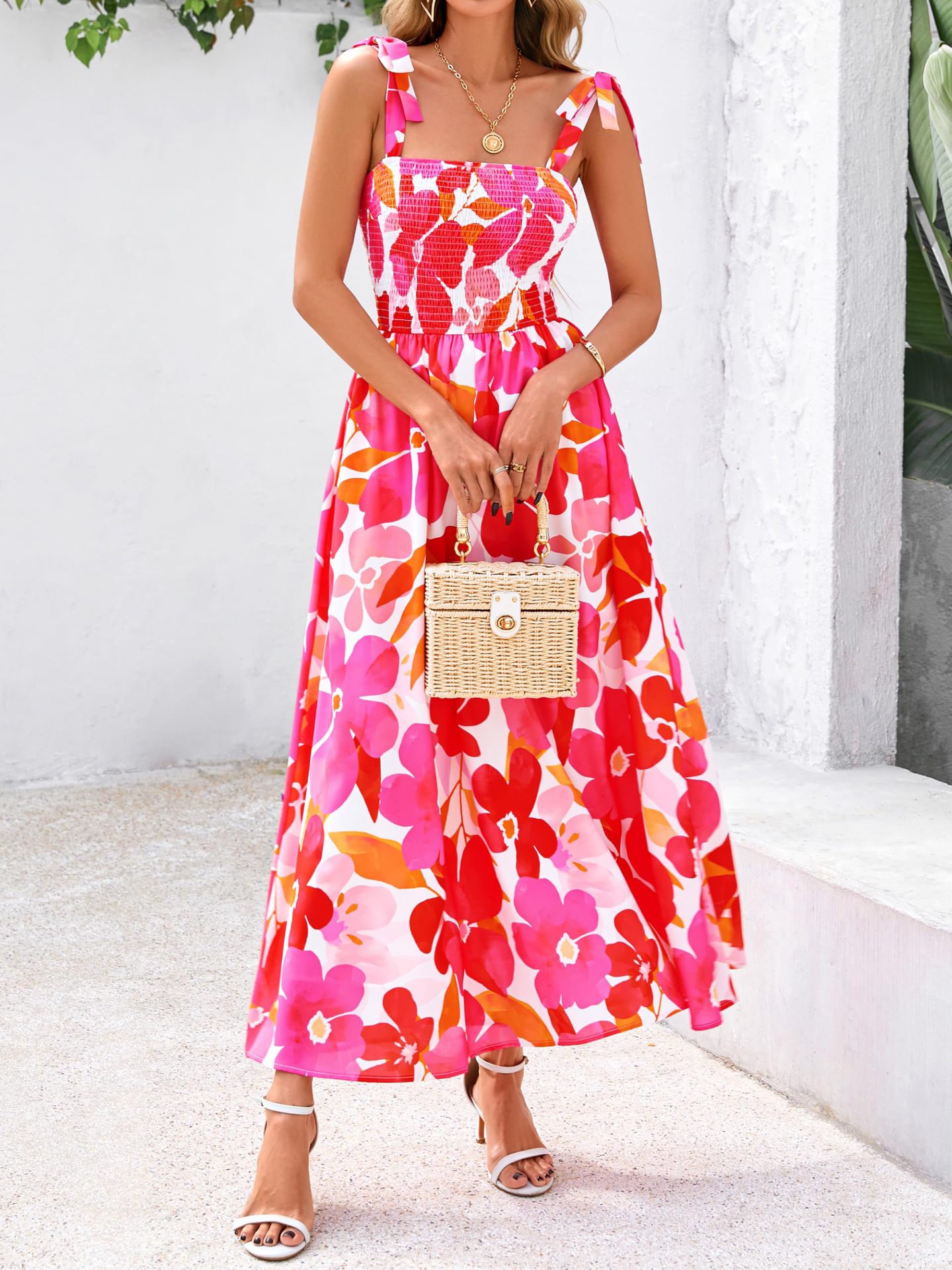 2026 Summer Commute Style Women Sleeveless Printed Long Camisole Dress_ecoleips.com