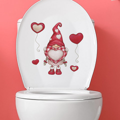 外貿情人節小矮人愛心氣球馬桶貼家居裝飾牆貼貼紙自粘批發跨境