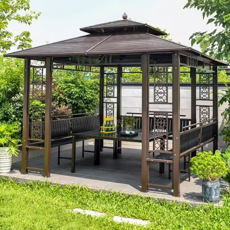 Outdoor Gazebo Villa Courtyard Garden Indoor Leisure Tent Yard Outdoor Farmhouse Galvanized Sheet Sunshade