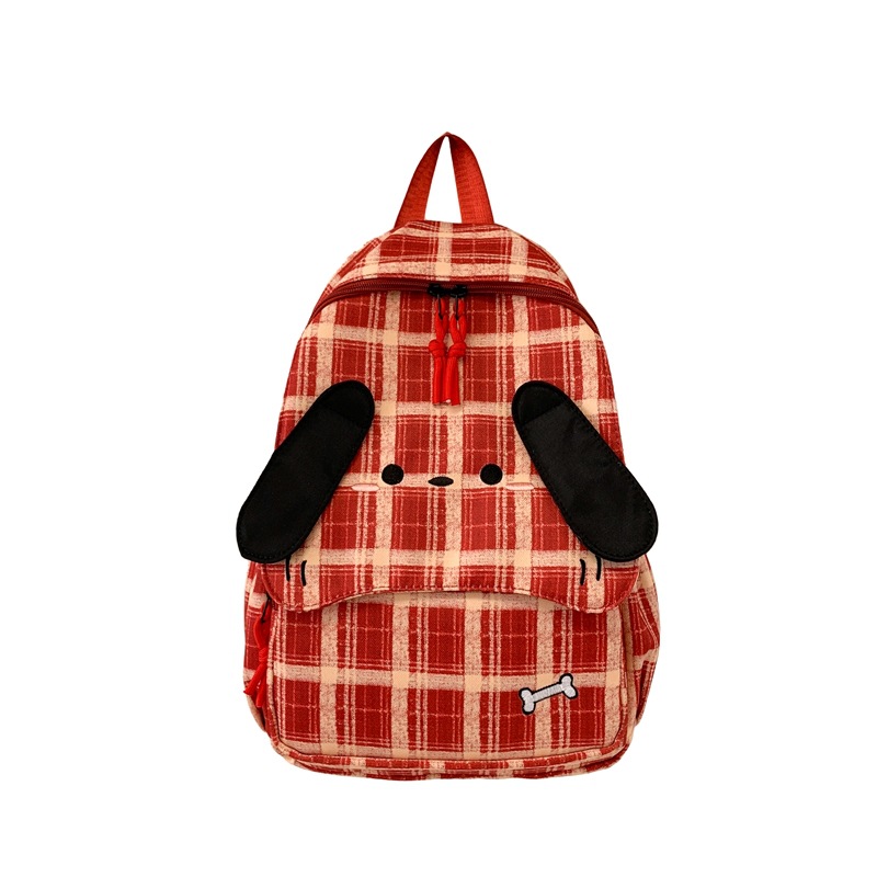 Mochila escolar de gran capacidad de dibujos animados lindos perros mochila de niños y niñas mochila de celosía casual mochila de niños ligera