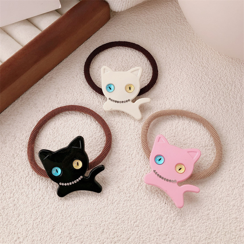 Nuevo anillo de pelo de gatito dulce y fresco correa de goma delicada cuerda de perforación de agua de alta elasticidad detrás de la cabeza cuerda de pelo de bola al por mayor