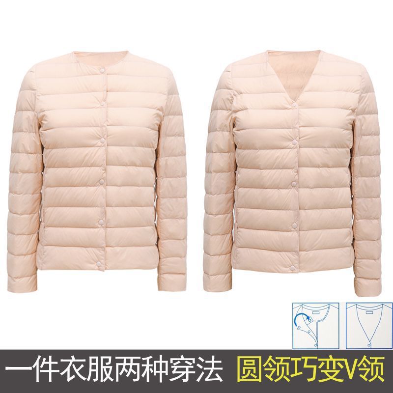 2025年新款轻薄羽绒服女短款圆领保暖内胆修身薄款内穿大码外套潮|undefined