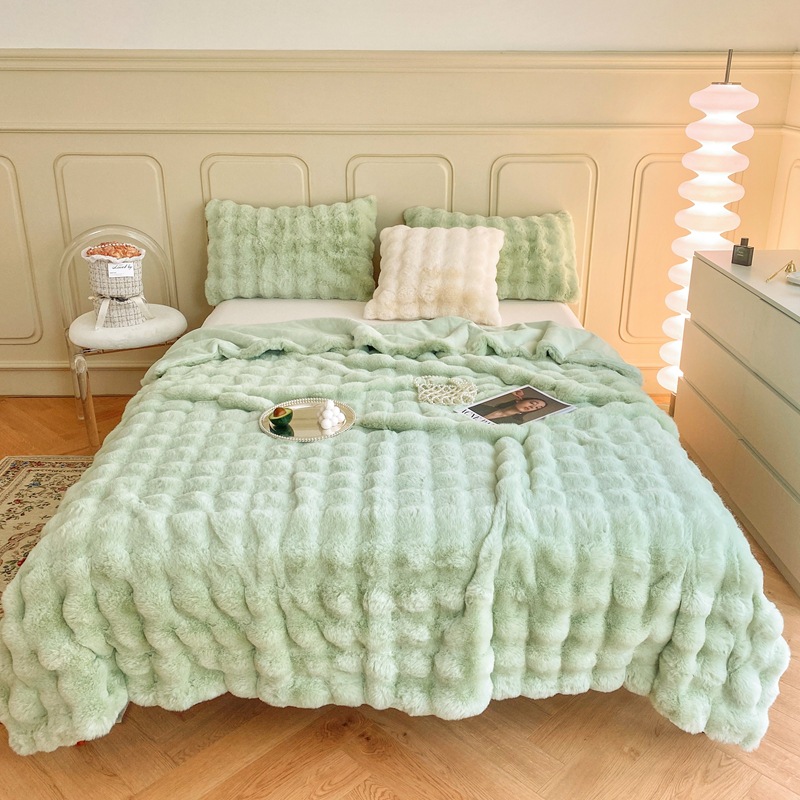 2023 nuevo conejo manta de felpa invierno engrosada coral manta de lana Oficina sola siesta manta sofá