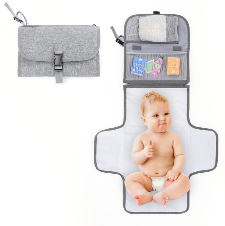 Almohadilla para pañales para bebés, impermeable y a prueba de orina, multifunción con toallitas húmedas, almohadilla para cambiar pañales para bebés, almohadilla para cambiar pañales para salidas convenientes