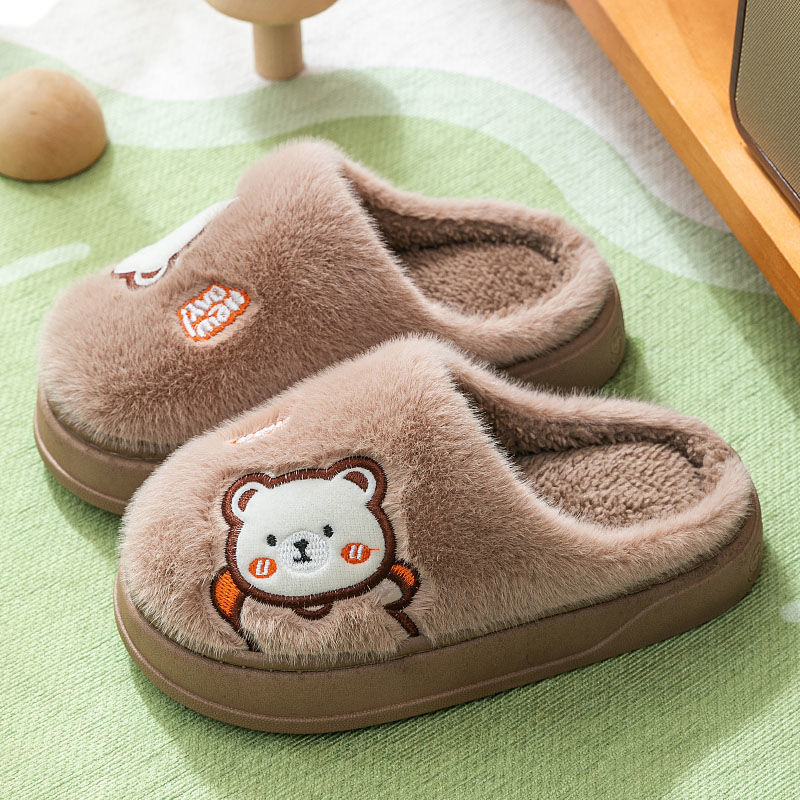 Otoño y invierno zapatillas de algodón para niños y niñas bebés en el hogar infantil invierno zapatillas de lana para niños padres e hijos mayores