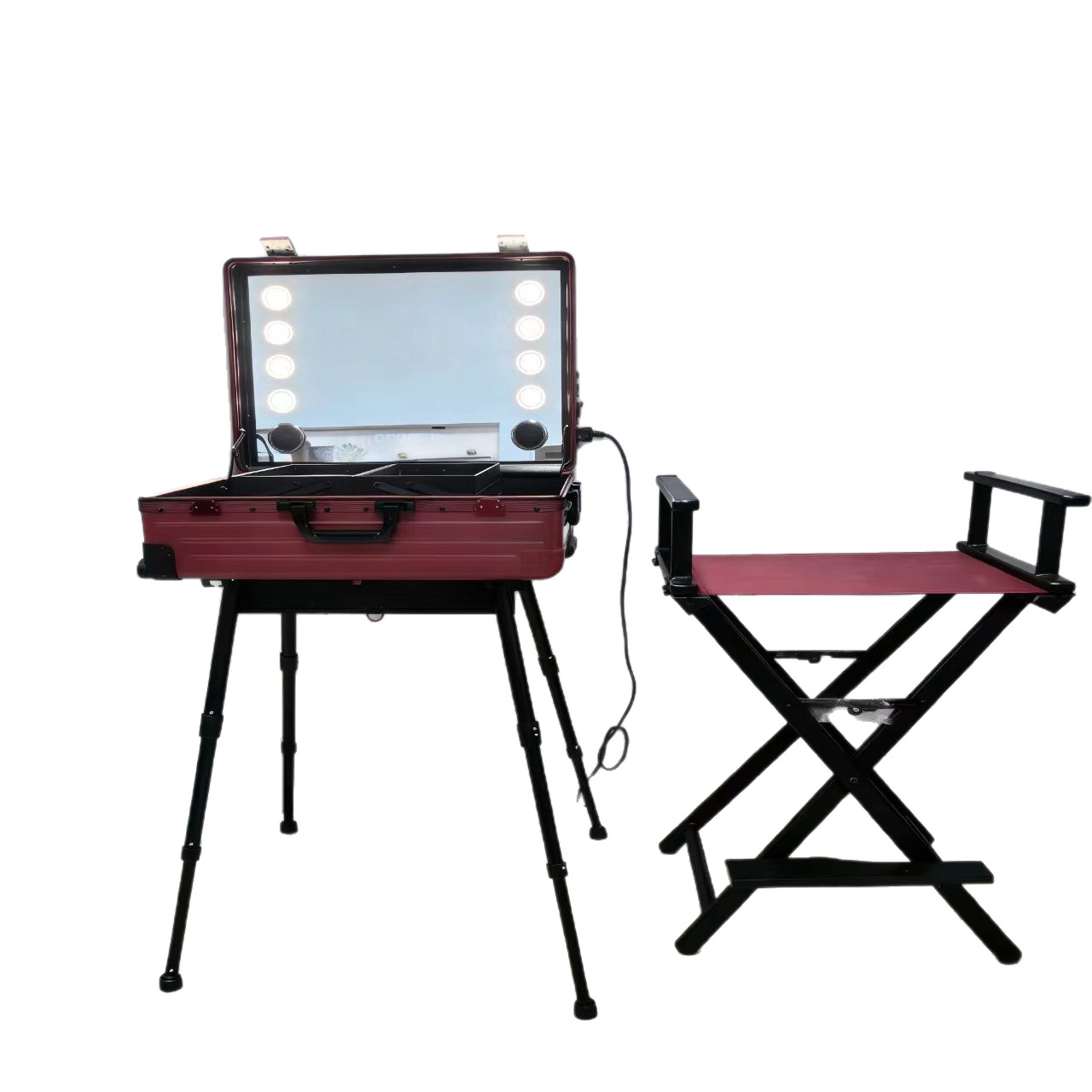 Maleta de Maquillaje con Ruedas de PC Ultraligera y Expandible para Viajes y Almacenamiento
