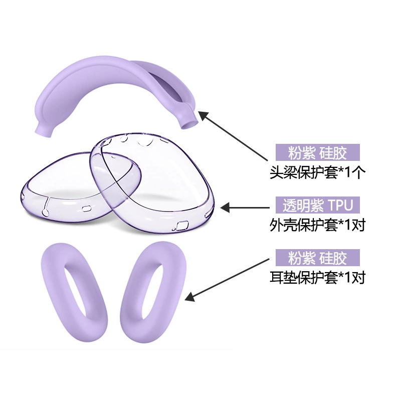 TPU прозрачный чехол для AirPods Max с крышкой на луче защиты, универсальные цвета