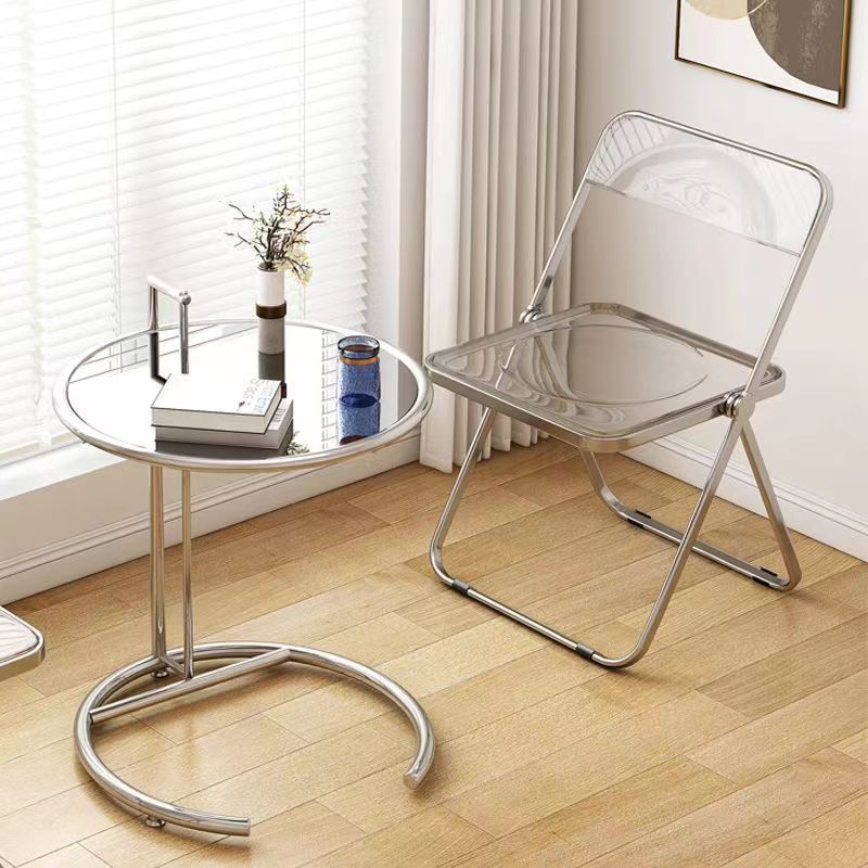 時尚ins凳子網紅化妝椅拍照椅便攜家用摺疊椅亞克力餐椅透明椅子