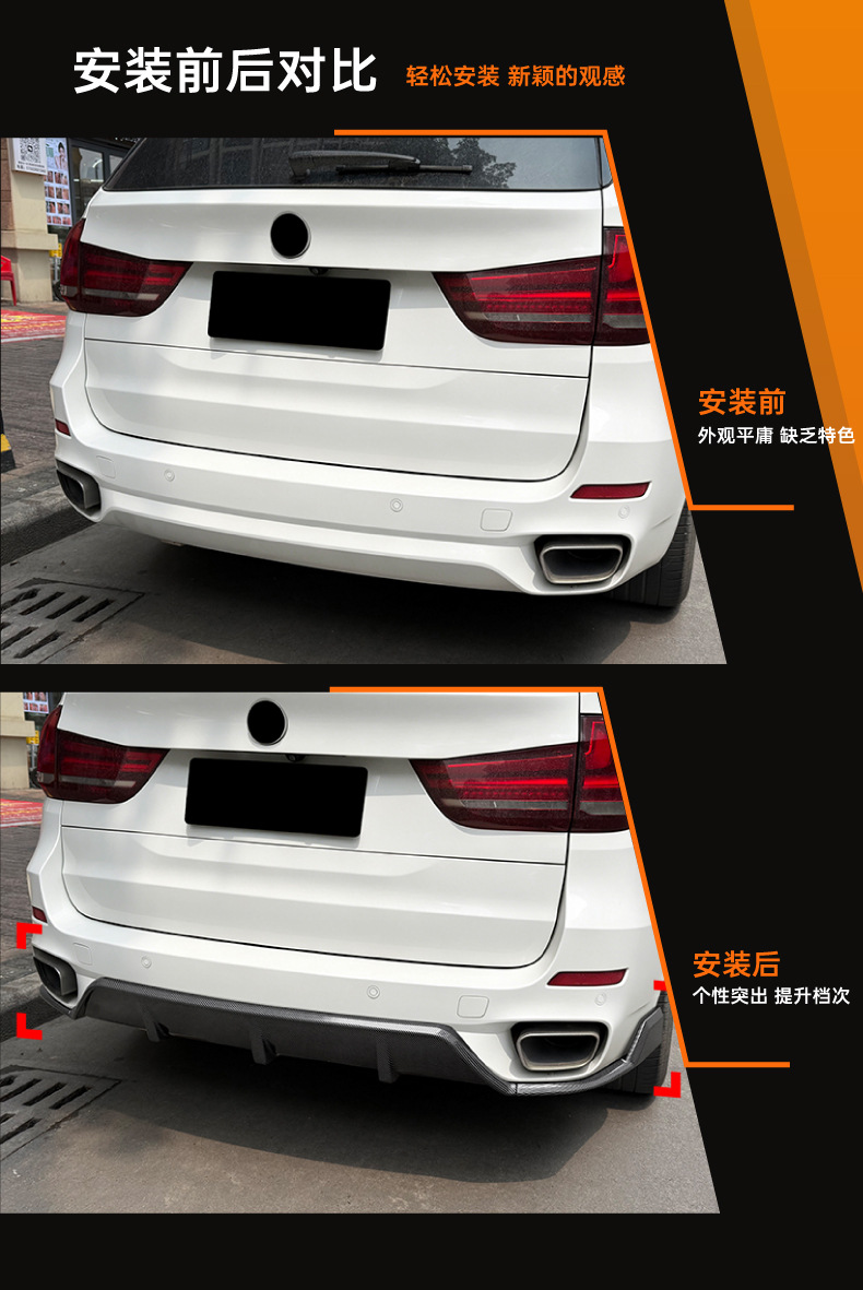 Suitable for Bmw X5 F15 m Sport 2014-2018 Black Warrior Rear Lip Spoiler Modification Accessories