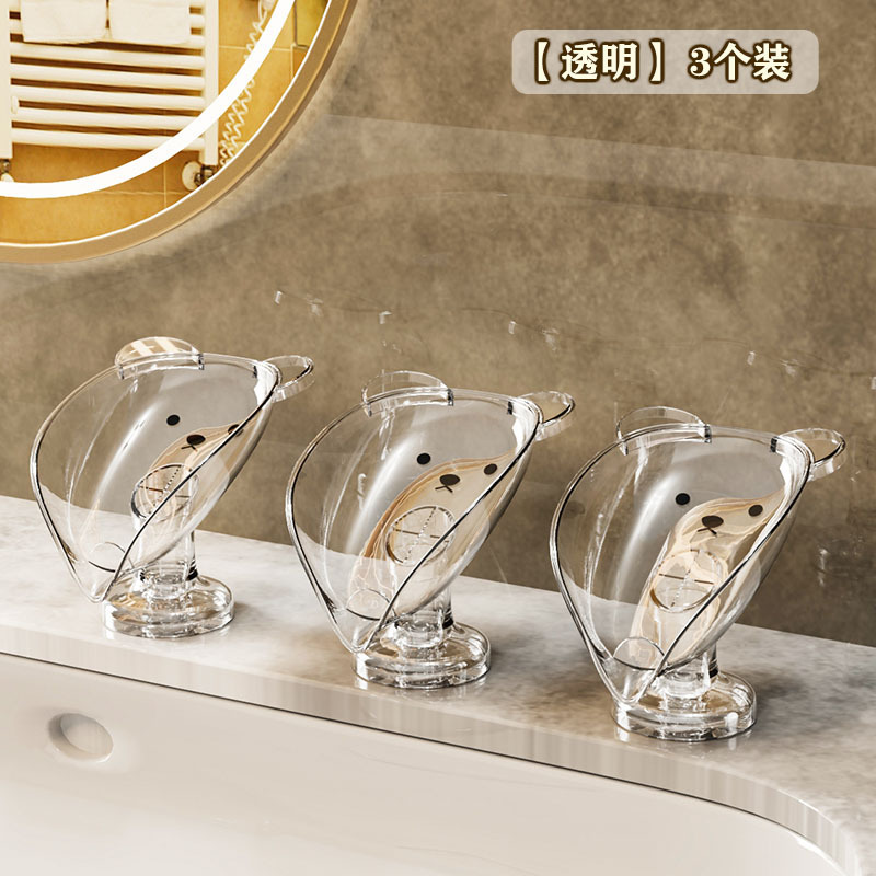 Contador de drenaje sin agujeros caja de jabón doméstica ventosa caja de jabón de lujo ligero estante de jabón de baño estante de almacenamiento de baño