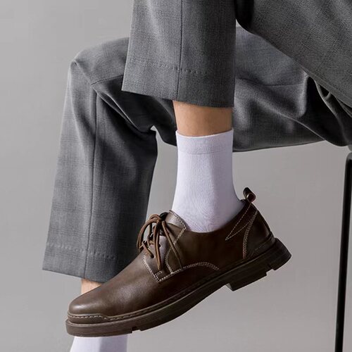 6 pairs of Mulberry Essential Oil Aroma Deodorant Socks for Men - Autumn/Winter Mid-Calf Business Socks - Breathable and Sweat- Absorbent