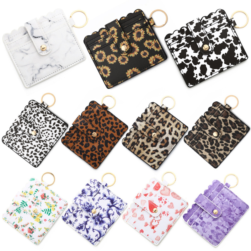 Cross-Border Exclusive Supply of European and American Id Bags, Pu Leather Keychains, Card Bags, Multiple Card Slots, Bank Card Holders, Id Card Coin Purses